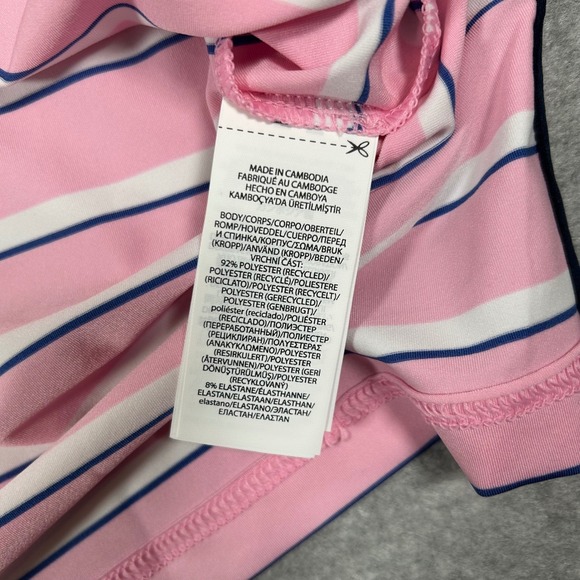 RLX Ralph Lauren Golf Polo Shirt Mens Medium Striped Pink White Wicking NEW NWT - Picture 5 of 7